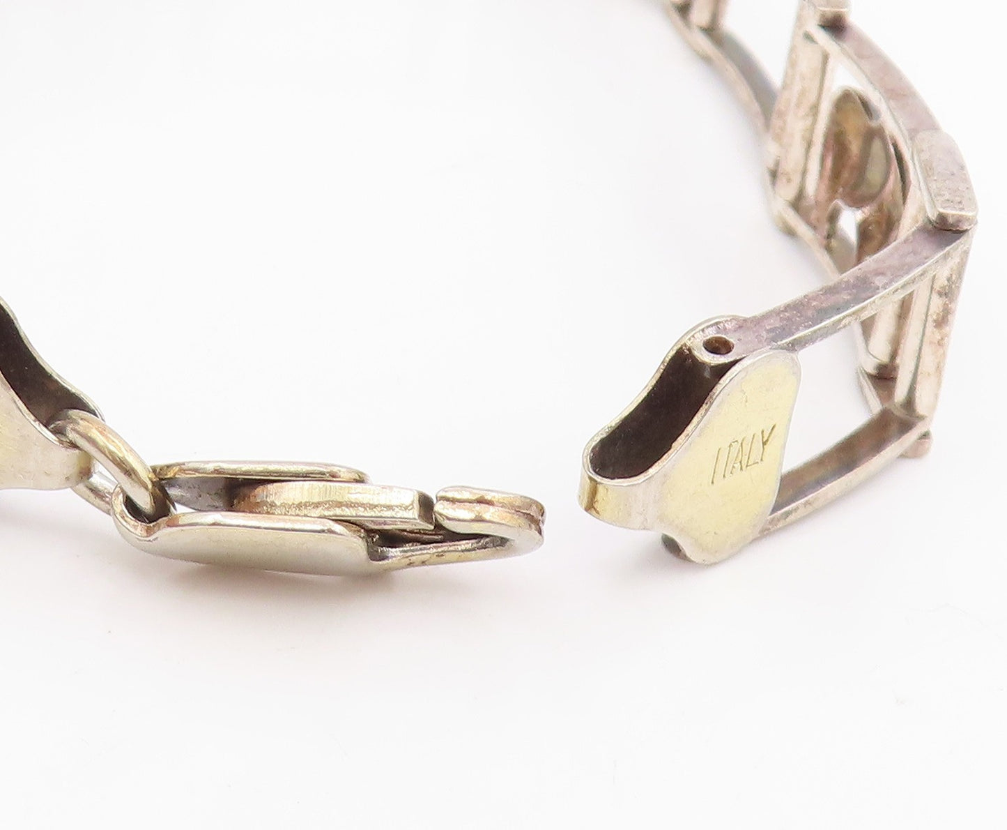 925 Sterling Silver Vintage Bracelet Good Luck Elephant Figural Link  BT11630