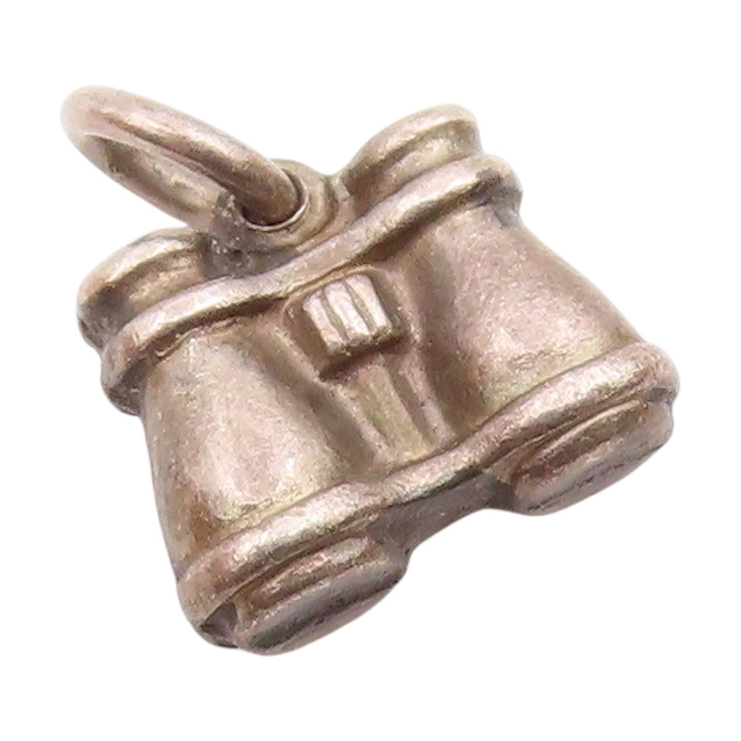 925 Sterling Silver  Vintage Petite Binoculars Motif Drop Pendant  PT18463