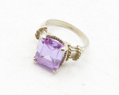 DAVID SIGAL 925 Silver  Vintage Cubic Zirconia Cocktail Ring Sz 10  RG12612