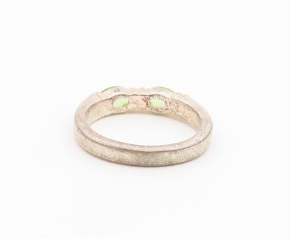 925 Sterling Silver Vintage Ring Classic Oval Cut Peridot Band  Sz 7.5  RG36609