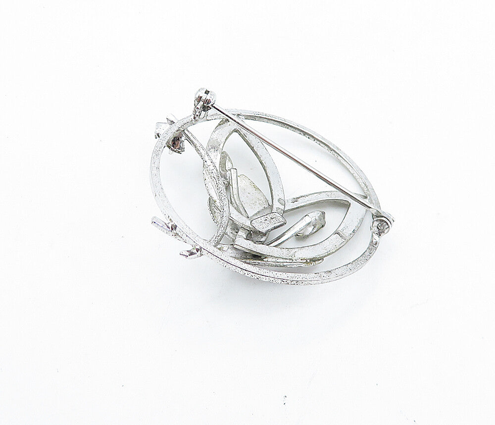 CARL ART 925 Sterling Silver  Vintage Topaz Flower Bunch Brooch Pin  BP2666