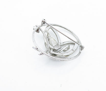 CARL ART 925 Sterling Silver  Vintage Topaz Flower Bunch Brooch Pin  BP2666
