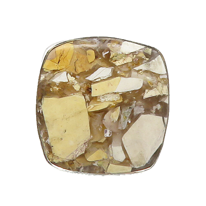 925 Sterling Silver  Jasper Shiny Square Cocktail Ring Sz 10  RG17764
