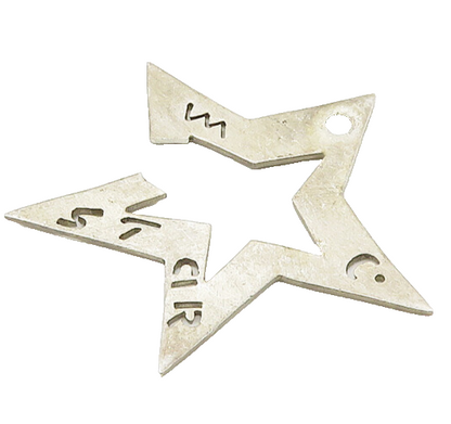 MEXICO 925 Sterling Silver  Vintage Open Star Cutout Detail Pendant  PT14306