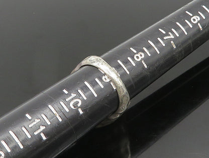 925 Sterling Silver  Vintage Round Hematite Hammered Dome Ring Sz 9  RG24519