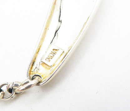 DOUG PAULUS 925 Silver  Vintage Shiny Hammered Detail Chain Necklace  NE1560