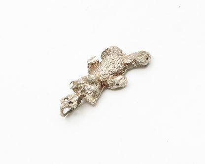 925 Sterling Silver  Vintage Diamond Cut Teddy Bear Motif Pendant  PT13952