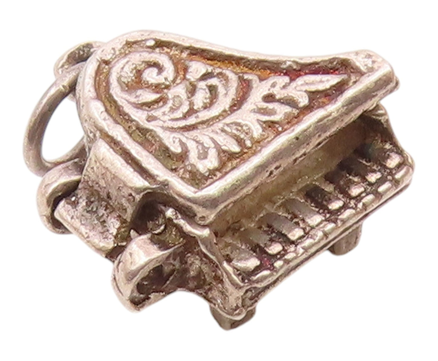 925 Sterling Silver  Vintage Petite Grand Piano Motif Pendant (OPENS)  PT18320