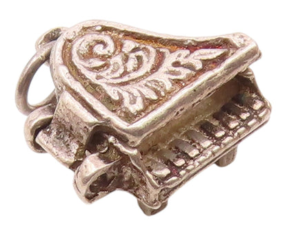 925 Sterling Silver  Vintage Petite Grand Piano Motif Pendant (OPENS)  PT18320