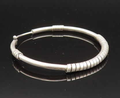 925 Sterling Silver  Vintage Spiral Ring Wrapped Hoop Earrings  EG11715