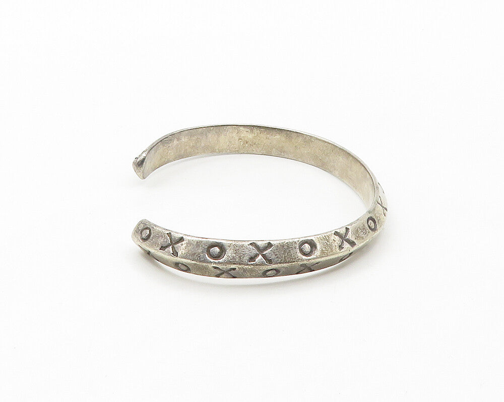 MEXICO 925 Sterling Silver  Vintage XO Hugs & Kisses Cuff Bracelet  BT6927