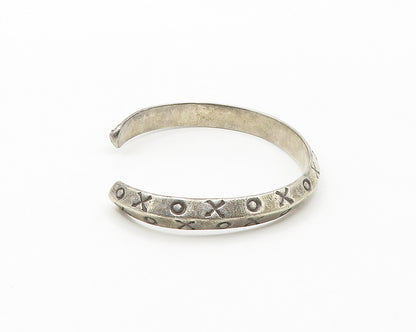MEXICO 925 Sterling Silver  Vintage XO Hugs & Kisses Cuff Bracelet  BT6927