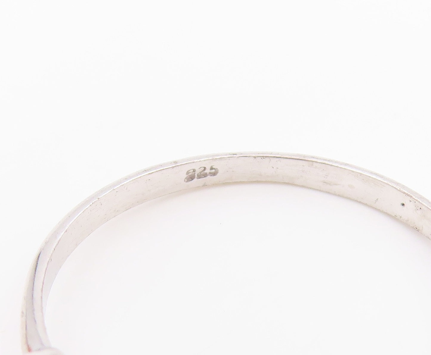 925 Sterling Silver Vintage Ring Emerald Mom Infinity Love Band  Sz 9  RG36149
