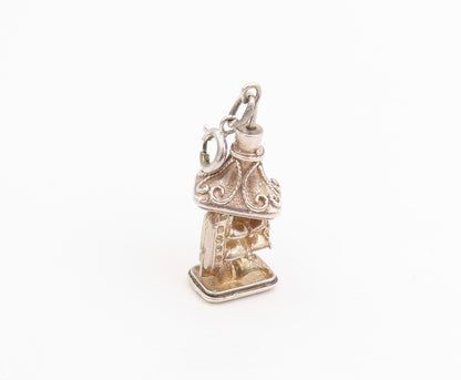 925 Sterling Silver Vintage Pendant 3D Miniature Potbelly Stove Charm  PT25244