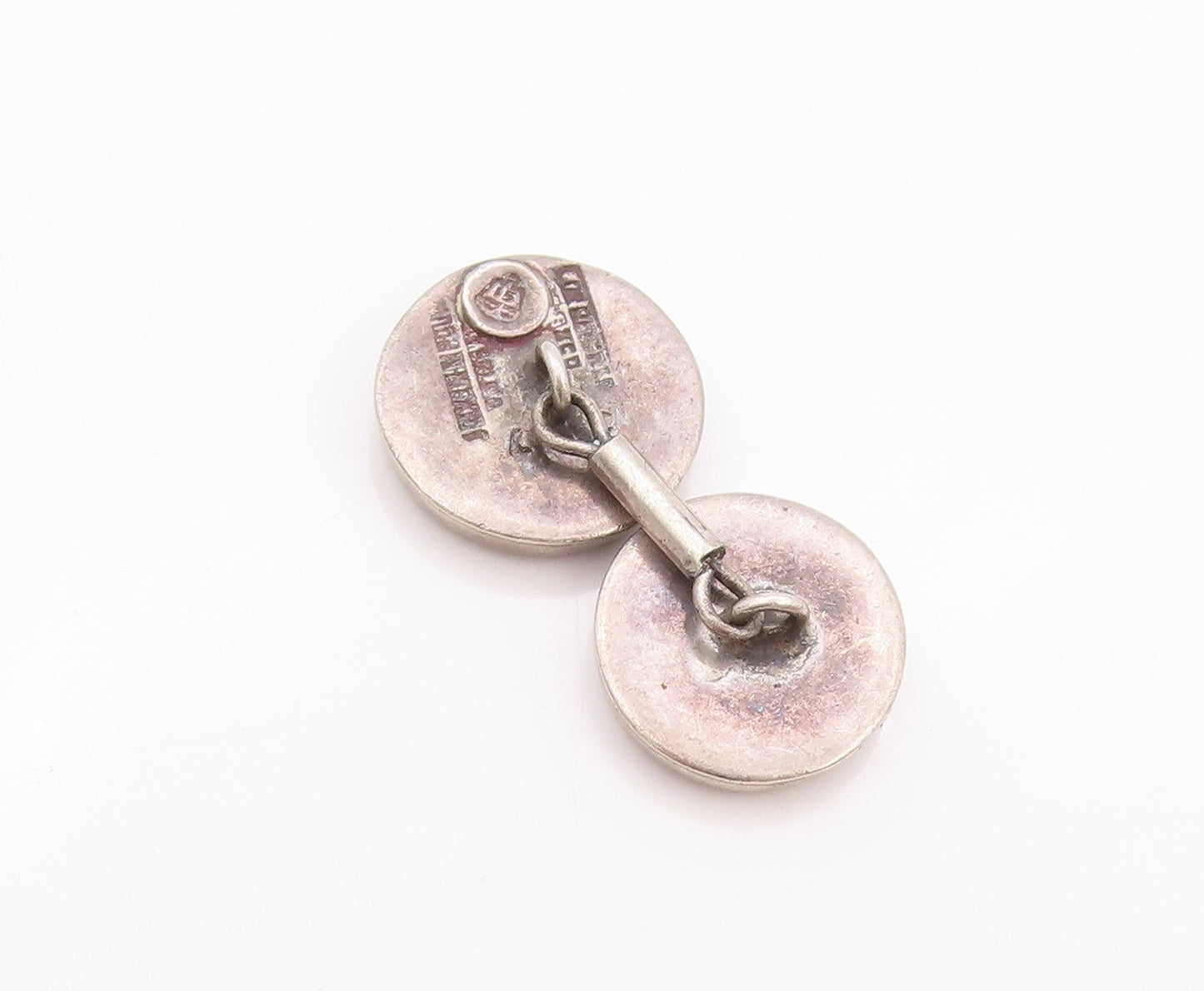 925 Sterling Silver Vintage Cuff Links MEXICO Nail Head Design Carved  TR3947