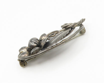 925 Sterling Silver  Vintage Handmade Oxidized Flower Swirl Brooch Pin  BP5299