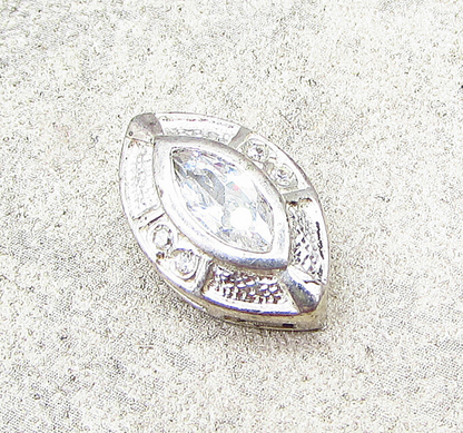 925 Sterling Silver  White Cubic Zirconia Eye Design Slider Pendant  PT1519