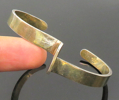 BARRA 925 Sterling Silver  Vintage Shiny Smooth Petite Cuff Bracelet  BT1388