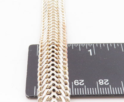 925 Sterling Silver Vintage Bracelet Interwoven Braided Foxtail Chain  BT11565