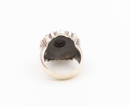 925 Sterling Silver Vintage Ring Black Onyx Bohemian Style Band  Sz 7  RG36625