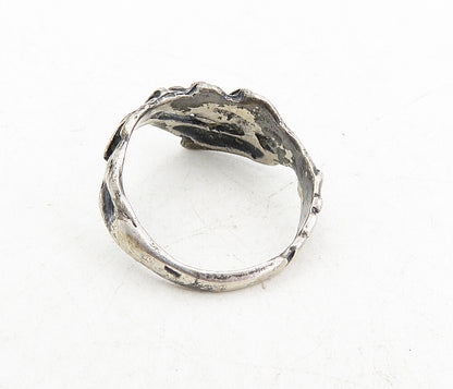 925 Sterling Silver  Vintage Oxidized Leaping Dolphin Band Ring Sz 6.5  RG8671