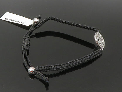925 Sterling Silver  Cubic Zirconia Love Adjustable Friendship Bracelet  BT1075