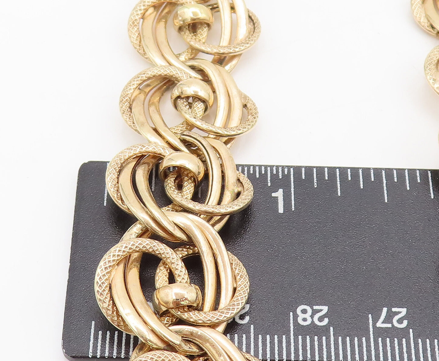 925 Sterling Silver  Vintage Gold Plated Designer Rings Loop Necklace  NE4064