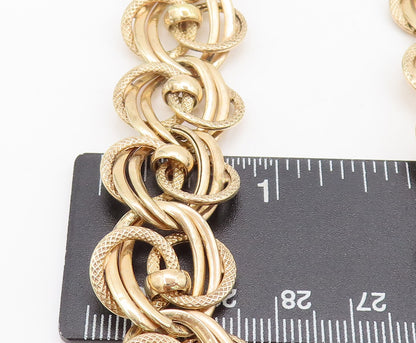 925 Sterling Silver  Vintage Gold Plated Designer Rings Loop Necklace  NE4064