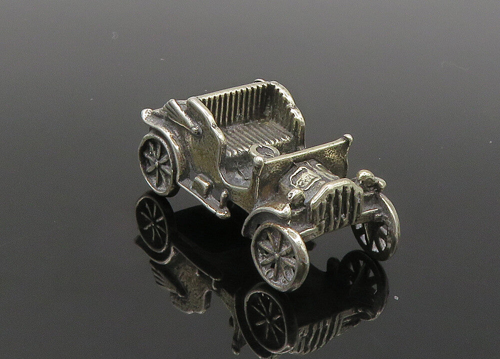 925 Sterling Silver  Vintage Dark Tone Old Fashioned Car Trinket  TR2804