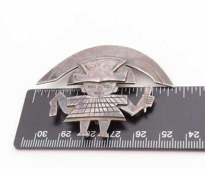 925 Sterling Silver Vintage Brooch GRAZIELLA LAFFI Warrior Man Chief   BP11819