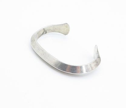 B.B. BECKER 925 Sterling Silver  Vintage Smooth Angled Cuff Bracelet  BT3362