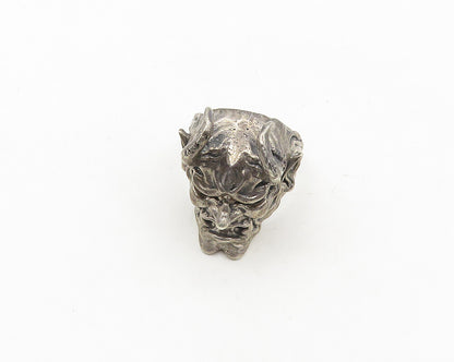 925 Sterling Silver  Vintage Heavy Devil Masonic Biker Ring Sz 13  RG18928