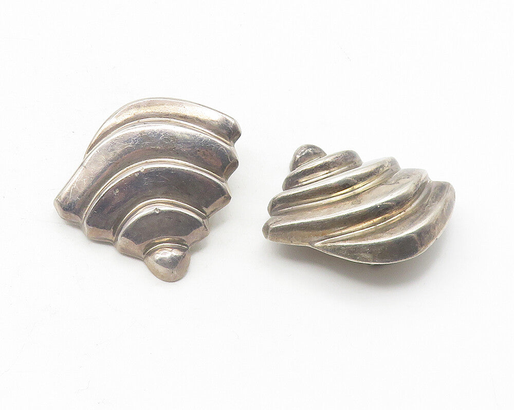 MEXICO 925 Sterling Silver Vintage Graduated Design Non Pierce Earrings EG6031
