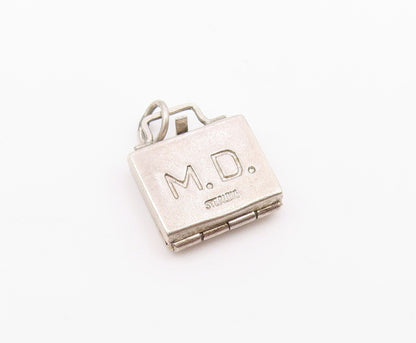 925 Sterling Silver  Vintage Safety First Kit Charm Pendant (OPENS)  PT21193