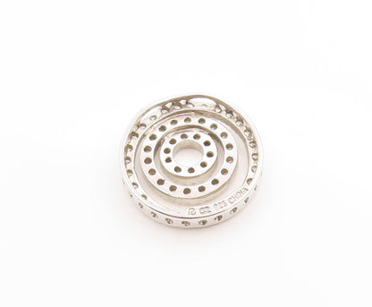925 Sterling Silver Vintage Pendant Sparkling CZ Cosmic Circles Charm  PT25034