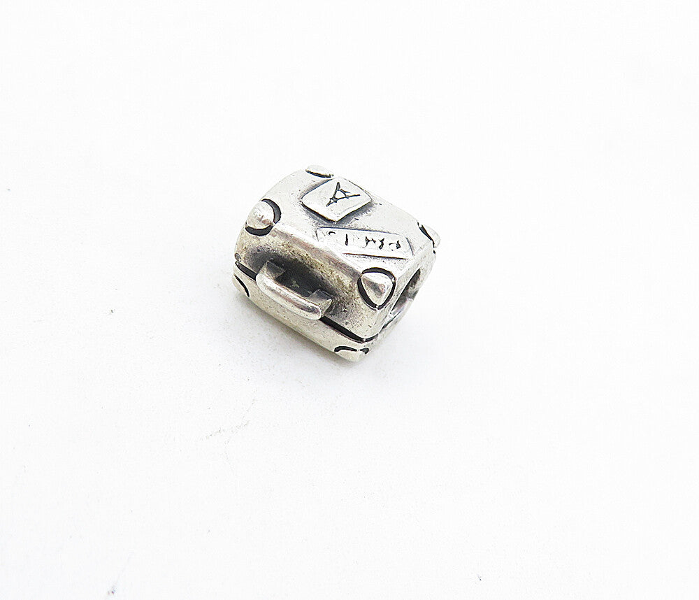 PANDORA 925 Sterling Silver  Vintage Petite Suitcase Slide Pendant  PT5393