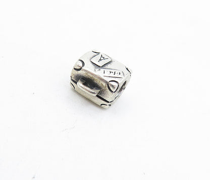 PANDORA 925 Sterling Silver  Vintage Petite Suitcase Slide Pendant  PT5393
