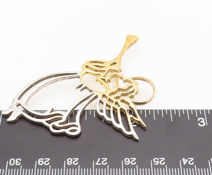 925 Sterling Silver  Vintage Flying Angle Playing Music Brooch Pin  BP10430