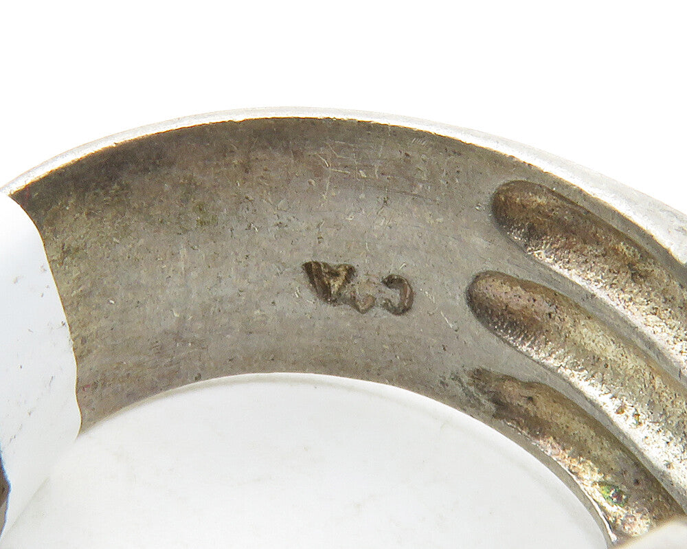 DAVID SIGAL 925 Sterling Silver Vintage Crossover Band Ring Sz 8  RG13852