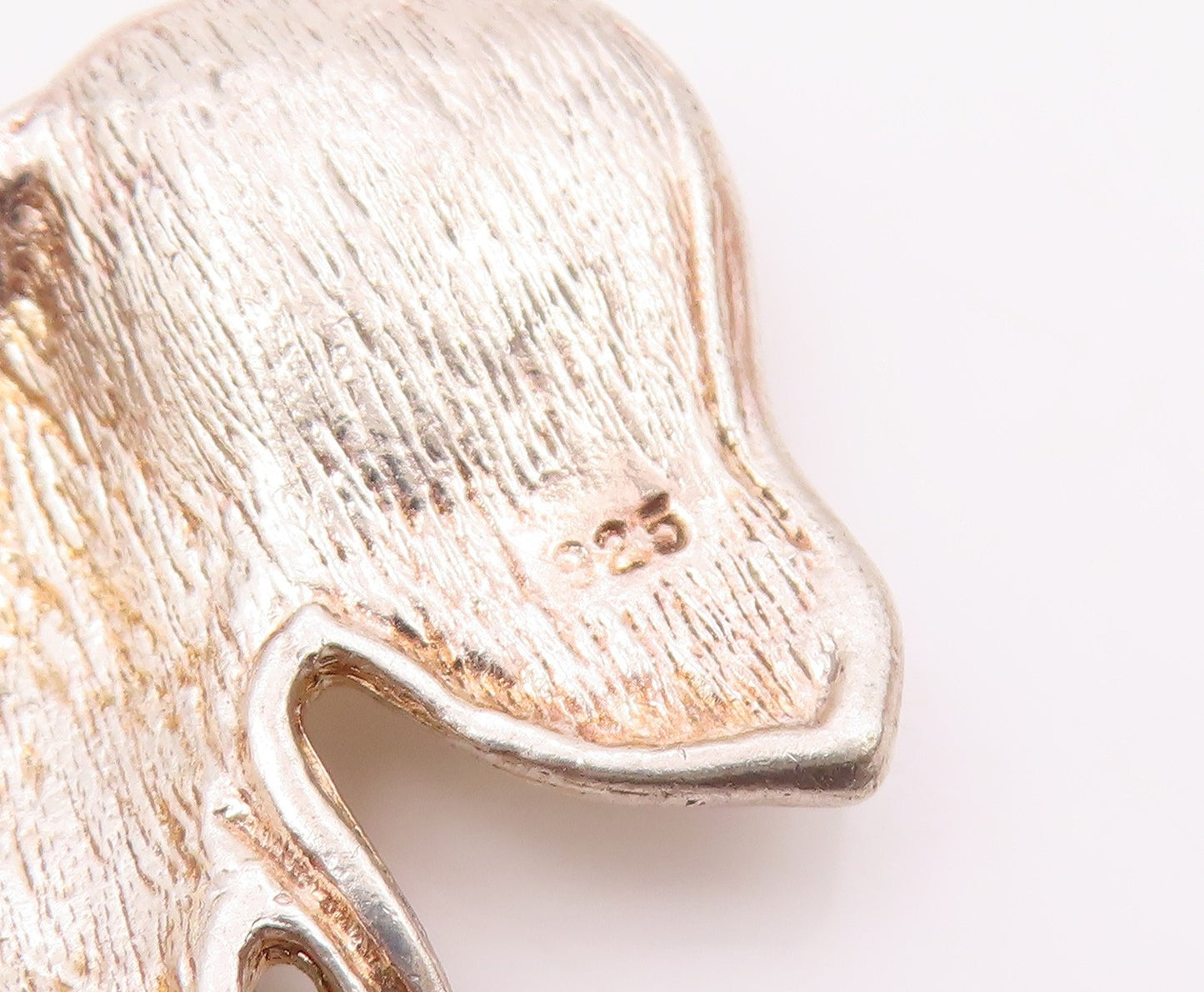 925 Sterling Silver  Vintage Shiny Diamond Cut Elephant Head Pendant  PT10695