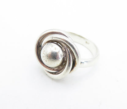 925 Sterling Silver  Vintage Shiny Dome Knot Design Band Ring Sz 6  RG7129
