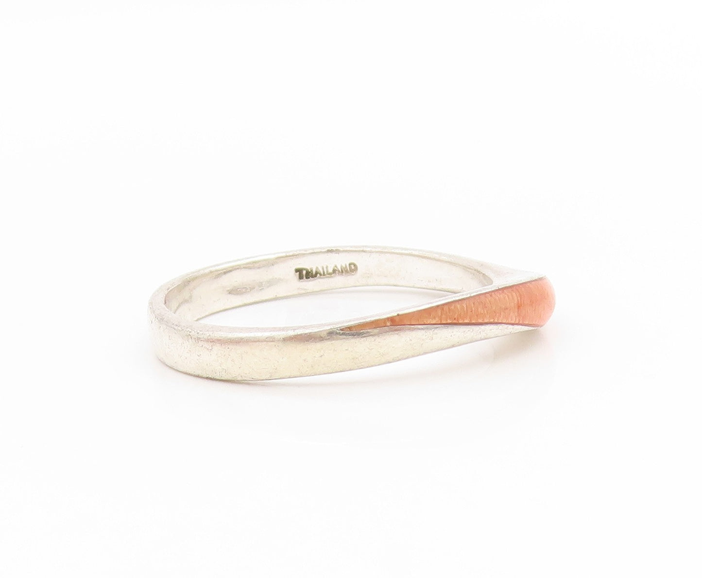 925 Sterling Silver Vintage Ring Minimalist Curvy Wave Dome Band  Sz 9  RG34703