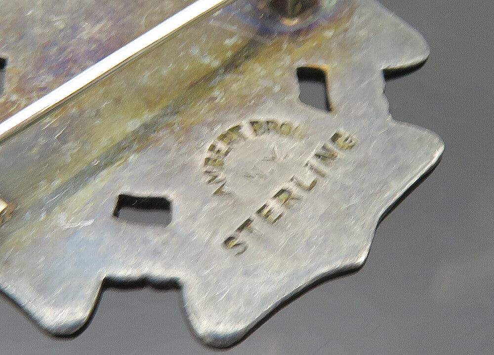 LAMBERT BROS. 925 Silver  Vintage Antique PS. 11 Deutsch Brooch Pin  BP8276