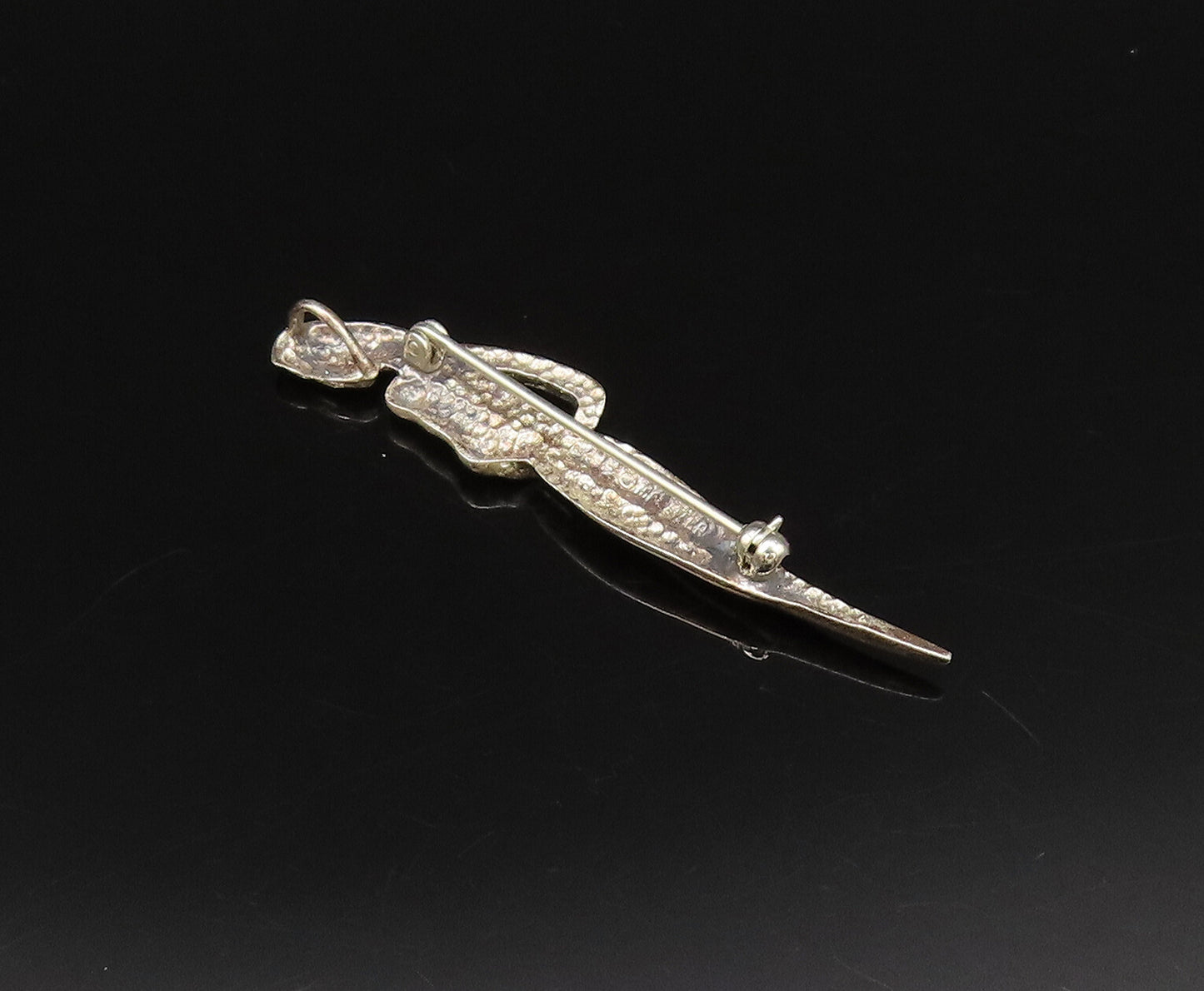 925 Silver  Vintage Mother & Child Love Skinny Pointed Brooch Pin  BP9954