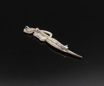 925 Silver  Vintage Mother & Child Love Skinny Pointed Brooch Pin  BP9954