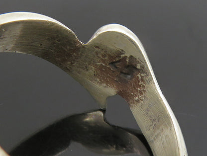 925 Sterling Silver  Vintage Fluted Wave Curved Band Ring Sz 9  RG24766