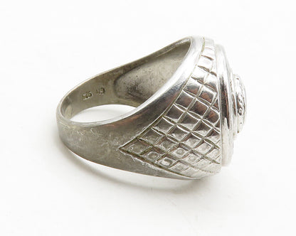925 Sterling Silver  Vintage Cubic Zirconia Round Cocktail Ring Sz 10  RG13835