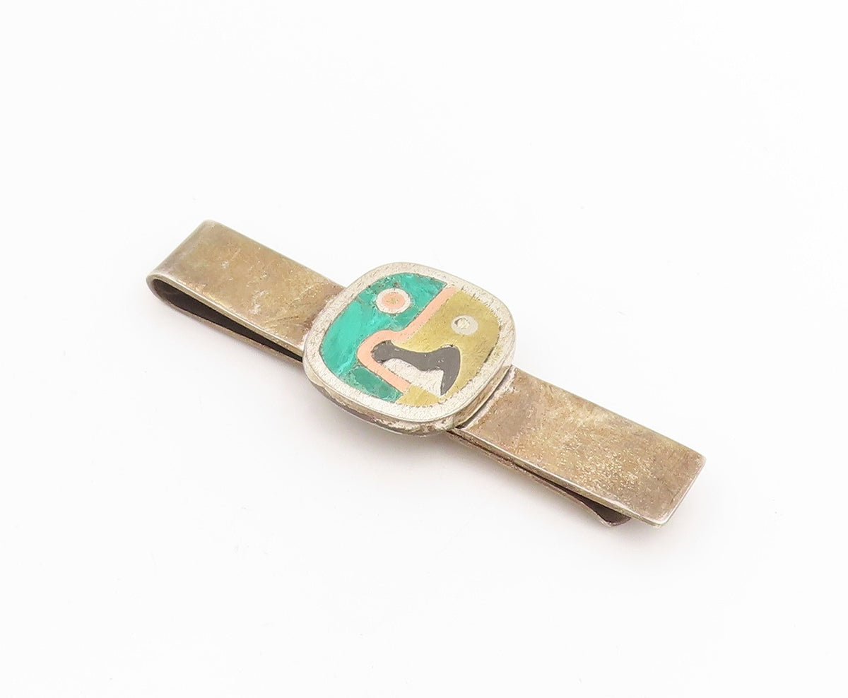 925 Sterling Silver Vintage Tie Clip MEXICO Modernist Geometric Design  TR4027