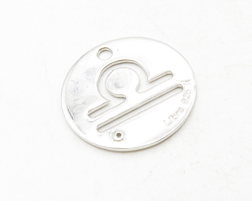 925 Sterling Silver  Genuine Diamond Accent Libra Zodiac Pendant  PT10185