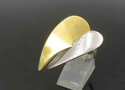 RLM STUDIO 925 Silver  Vintage Two Tone Love Heart Band Ring Sz 6  RG23107